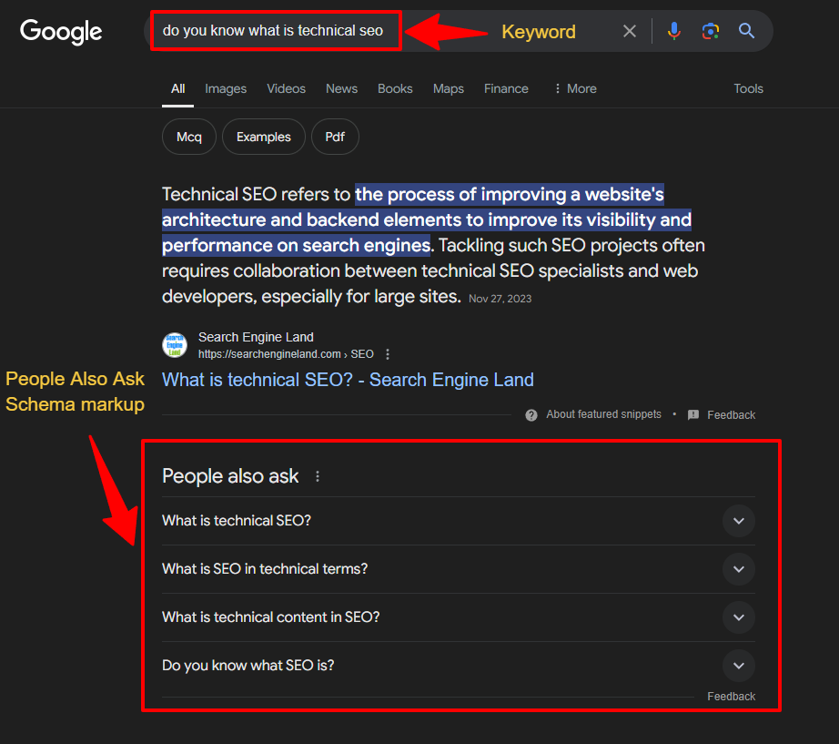 example of a feature snippet on Google