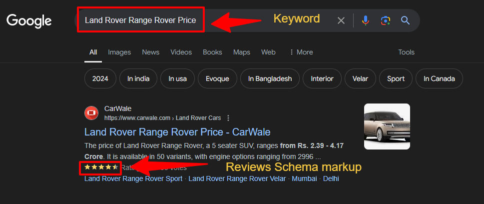 example of a feature snippet on Google